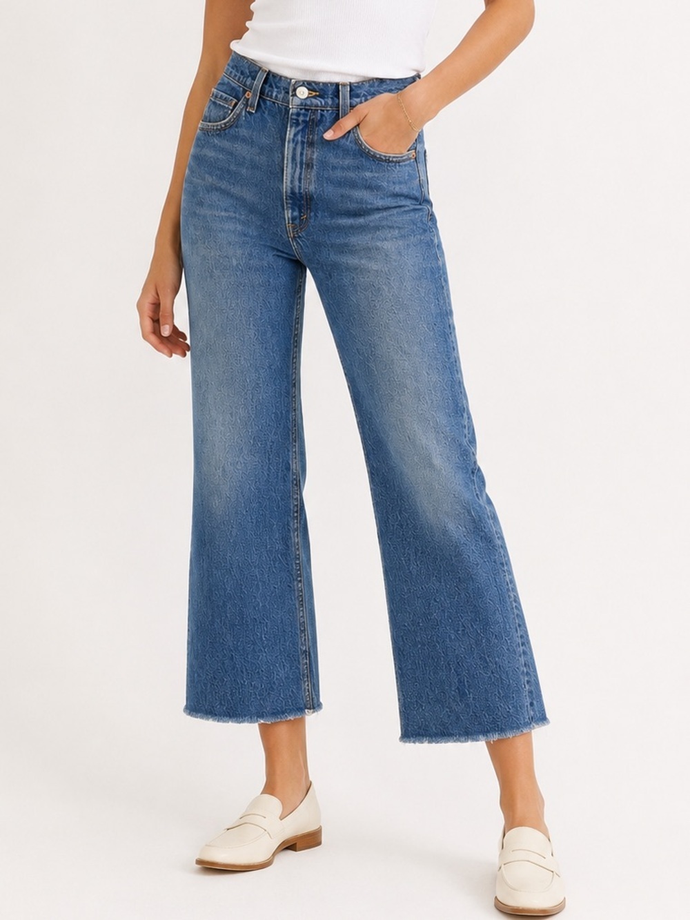 RE/DONE Levi's Reconstructed Vintage High Rise Raw Hem Straight Blue 26